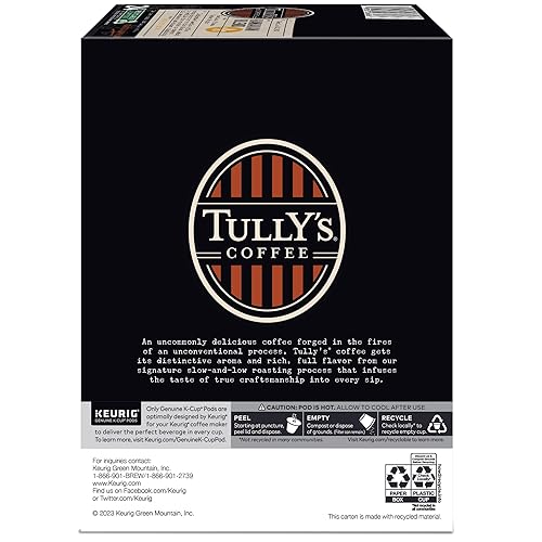 Miniatura 61 de Tully's Coffee Italian Roast, Keurig Cápsulas K-Cup de una sola porción, café tostado oscuro, 72