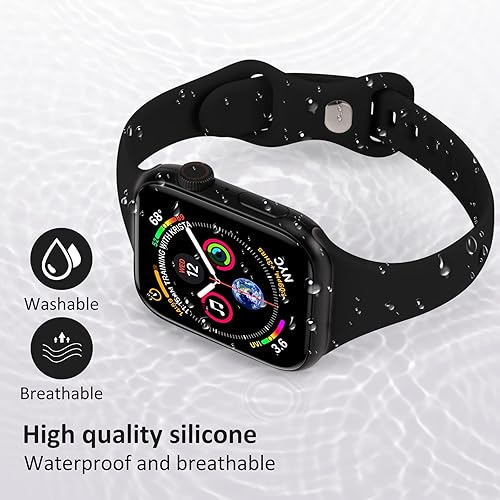 Miniatura 5 de ORIbox Compatible con correas de Apple Watch de 1.772 in, 1.732 in, 1.654 in, correa deportiva de silicona suave para iWatch Series SE 8, 7, 6, 5,