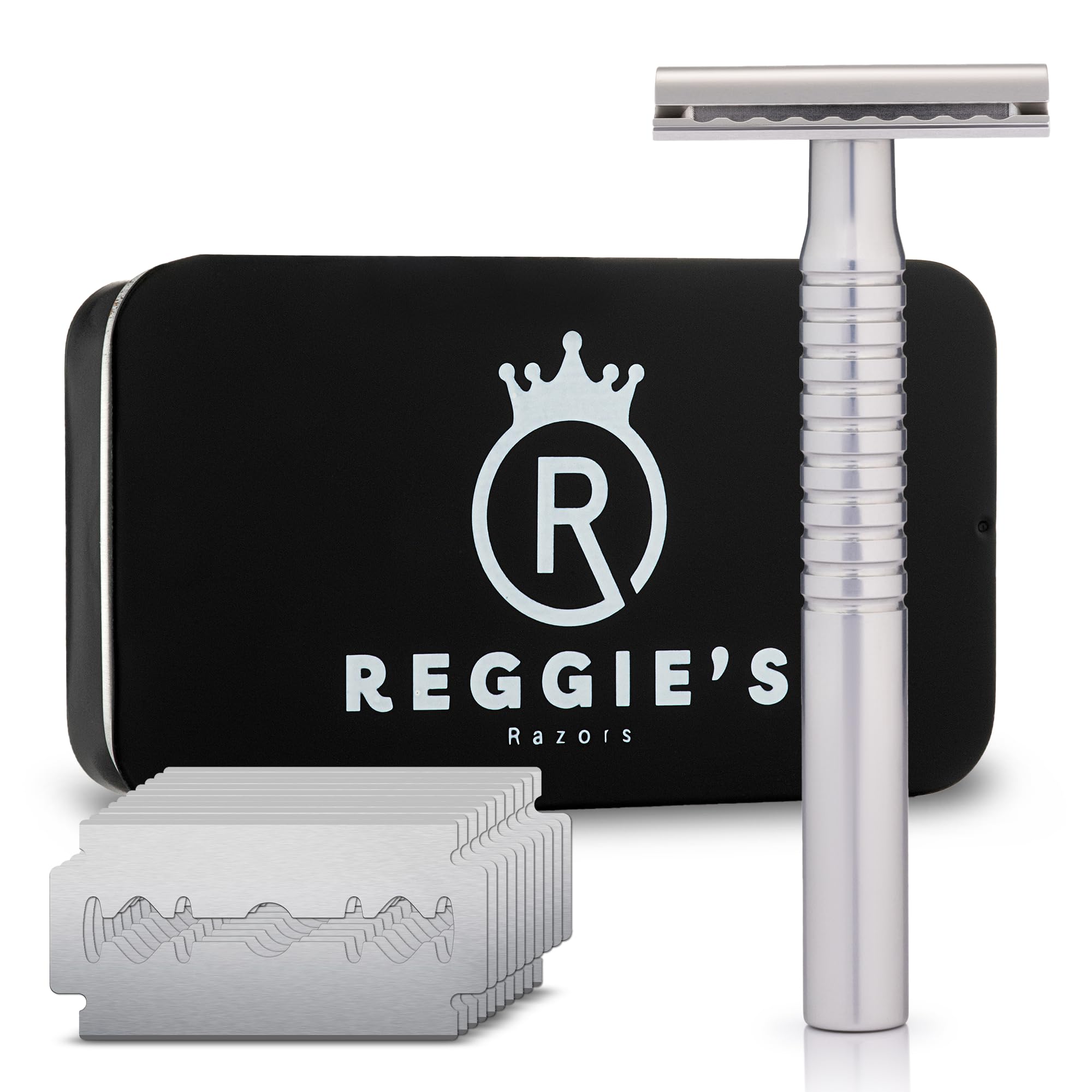 Reggies Razors Jupiter Aluminum Safety Razor for Men - Double Edge Shaving Razor CNC-Machined - Made in UK