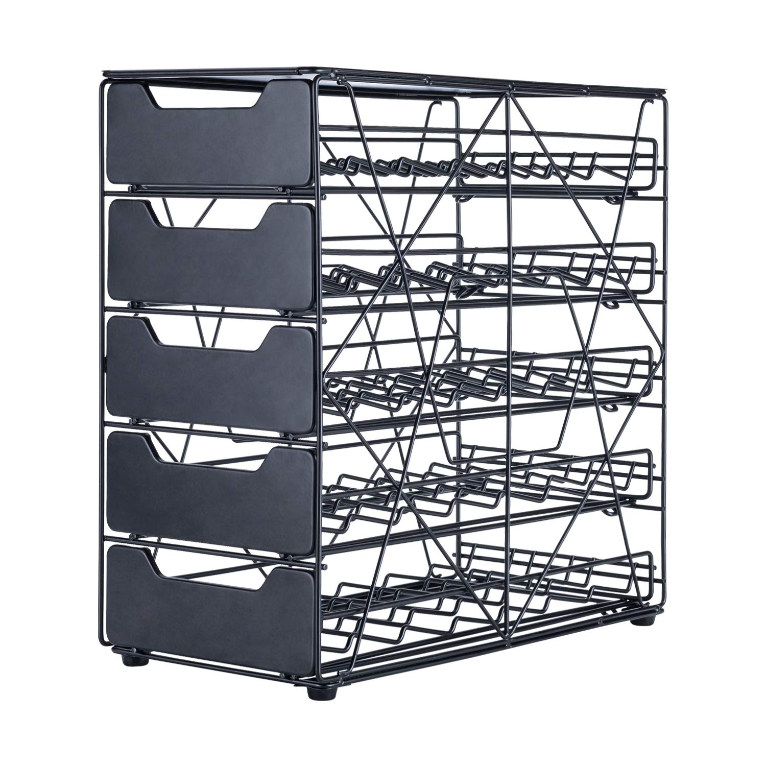 K CUP - Soporte para cápsulas de almacenamiento con gran capacidad, color negro (105 cápsulas - 5 niveles)