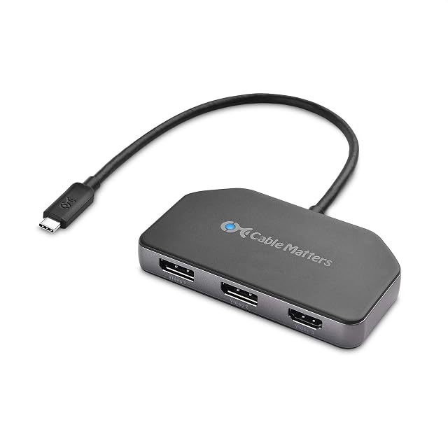 Cable Matters 4K Triple Display USB C Hub with 2x DisplayPort, HDMI and 100W Charging for Windows and Linux - DisplayPort 1.4 and DSC 1.2 Enabled for Triple 4K 60Hz Display - Not Compatible with Mac