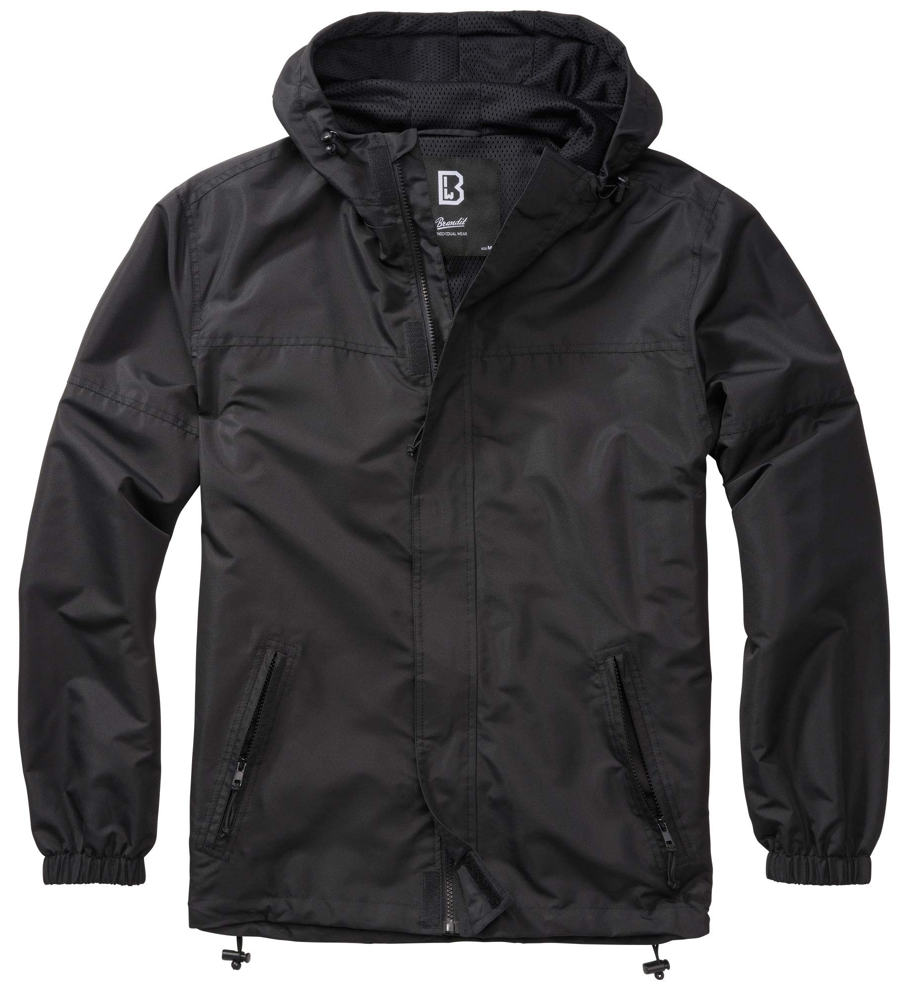 Brandit Summer Windbreaker kurtka przeciwdeszczowa, kurtka treningowa, rozmiary od S do 5XL, Zamek b?yskawiczny z przodu, czarny, 4XL