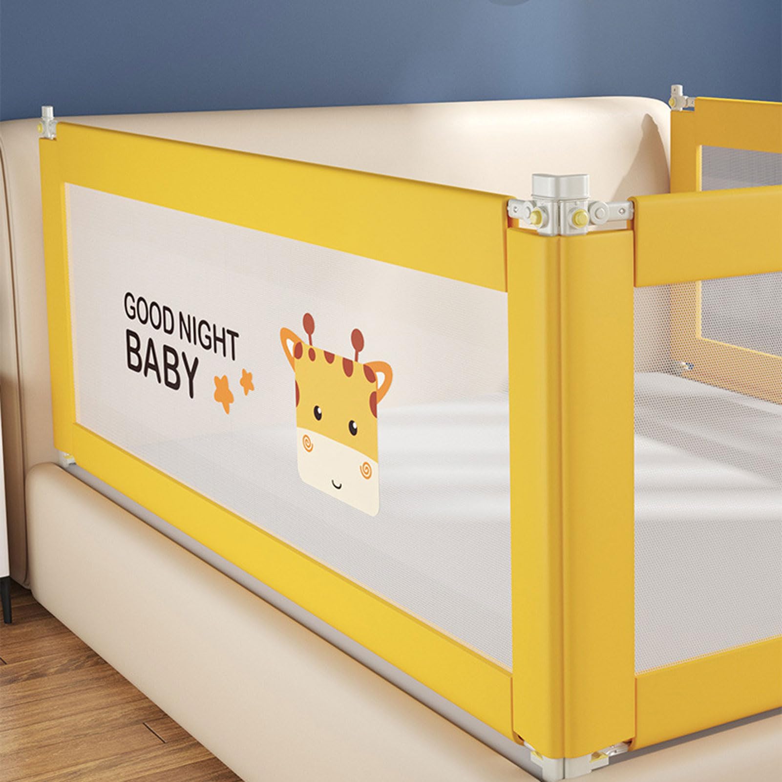 Barandilla de Cama portátil, Protector de Cama para niños y bebés, Altura Ajustable de 68 a 93 cm, barandilla de Cama Plegable y portátil para Viajes, barandilla de Seguridad para