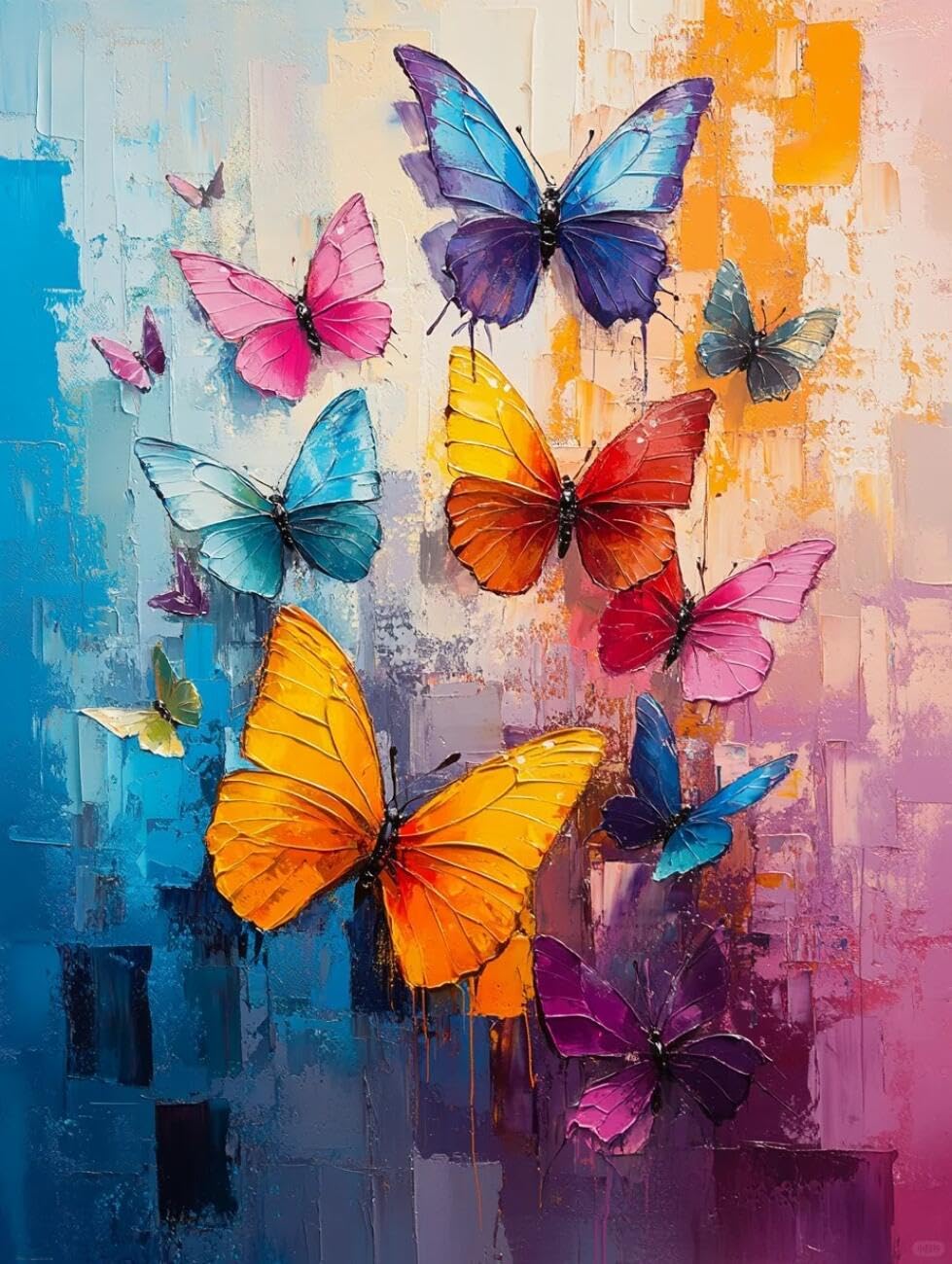Henypt Cross Stitch Kits Fantasy Butterfly DIY Arts Aand Craft Kit for Beginners The Elderly with Accessories Home & Leisure/Gifts 14CT 30x40cm