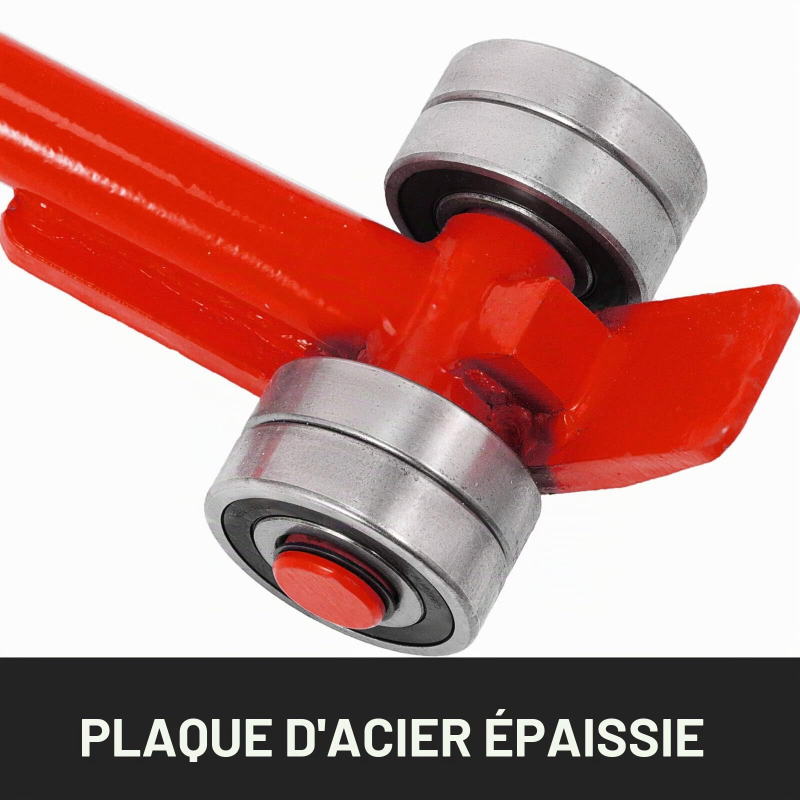 VEVOR Lève Meuble Lourd 3 T Barre de Levier Acier sur Roulettes Barre de Levage Grande Capacité Charge avec Manche Ergonomique 1,5 m Longueur Totale 1,6 m Léger Portable pour Soulever Charges Lourdes