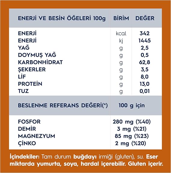 Barilla Tam Buğday Kalem Makarna (Integrale Pennette Rigate) 400 g.