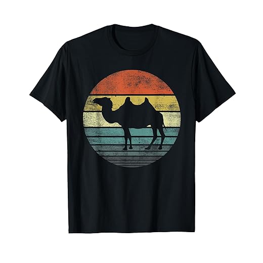 Camel Lover Gifts Retro Vintage Zoo Animal Silhouette T-Shirt
