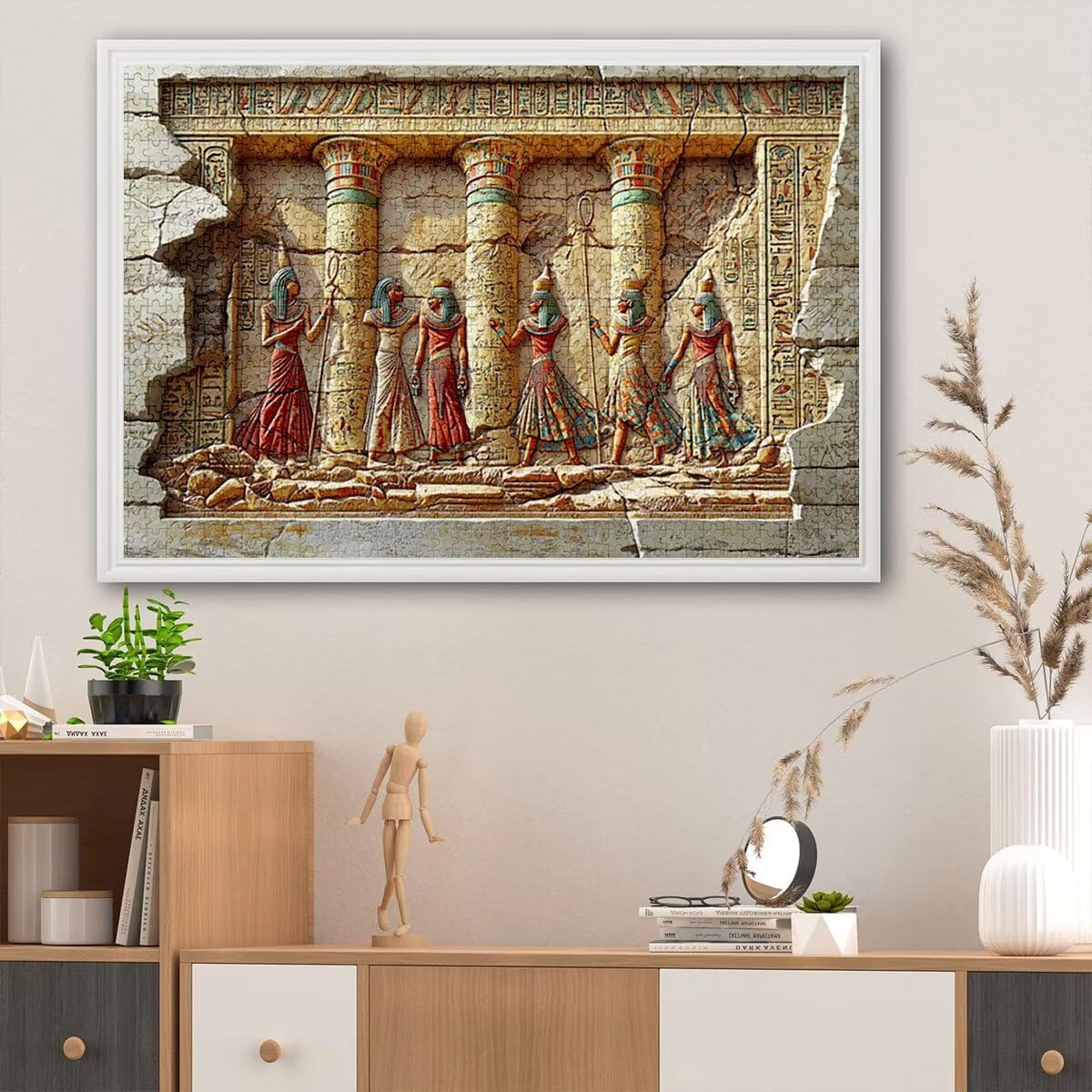 Indyjskie puzzle 3000 sztuk dla dorosłych, abstrakcyjne drewniane puzzle dla dorosłych, trudne drewniane łamigłówki, rodzinne gry edukacyjne, łamigłówki z pudełkiem na prezenty dekoracje do domu