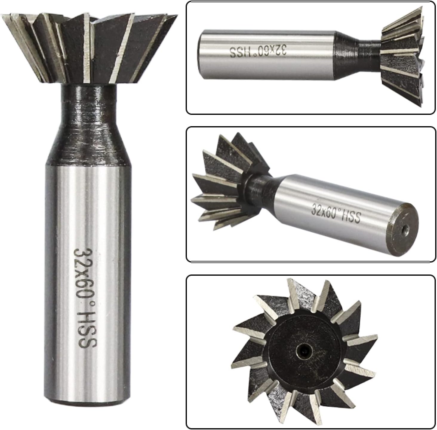 ドリルHSSエンドミル高速度鋼CNCマシンルータービットメタルカッタースロットツール,35x60度