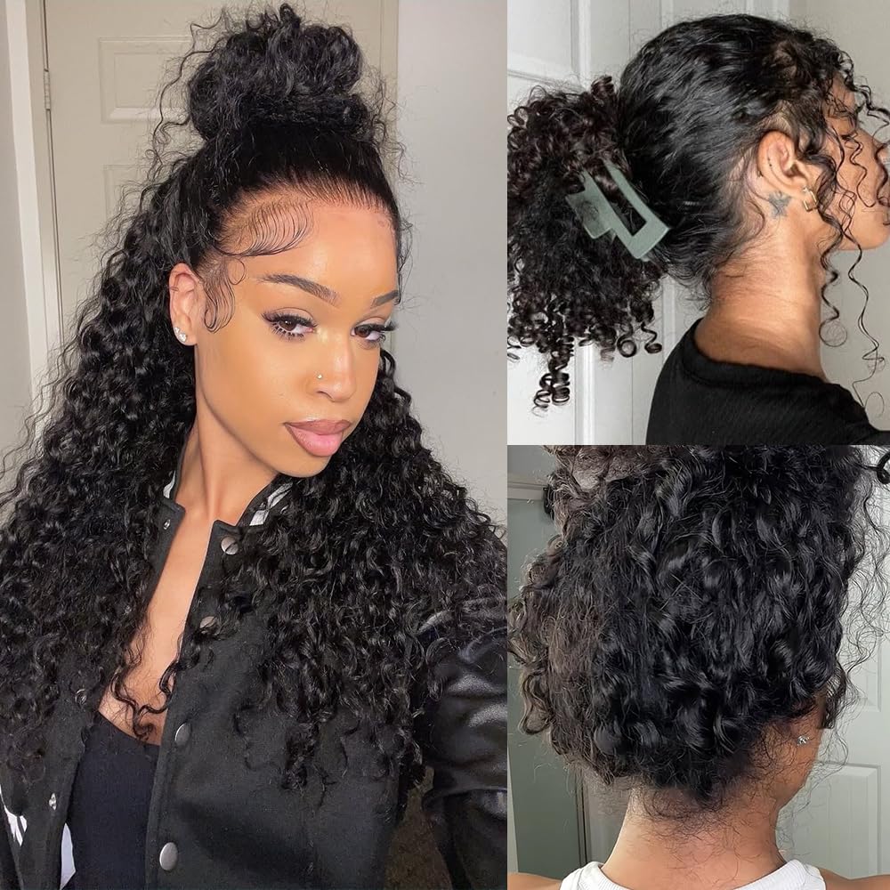 28 Inch Human Hair 360 Lace Front Wig Deep Wave Pre Plucked Glueless Vroosar 28 Body Wave Lace Front Human Hair Wig 180 Density  main image 2