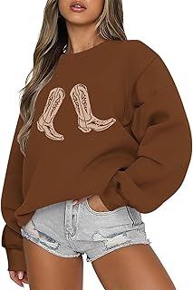 Western Cowgirl Boots Graphic Sweatshirts For Women Country Vintage Hoodies Long Sleeve Cowboy Rodeo Shirts Pullover