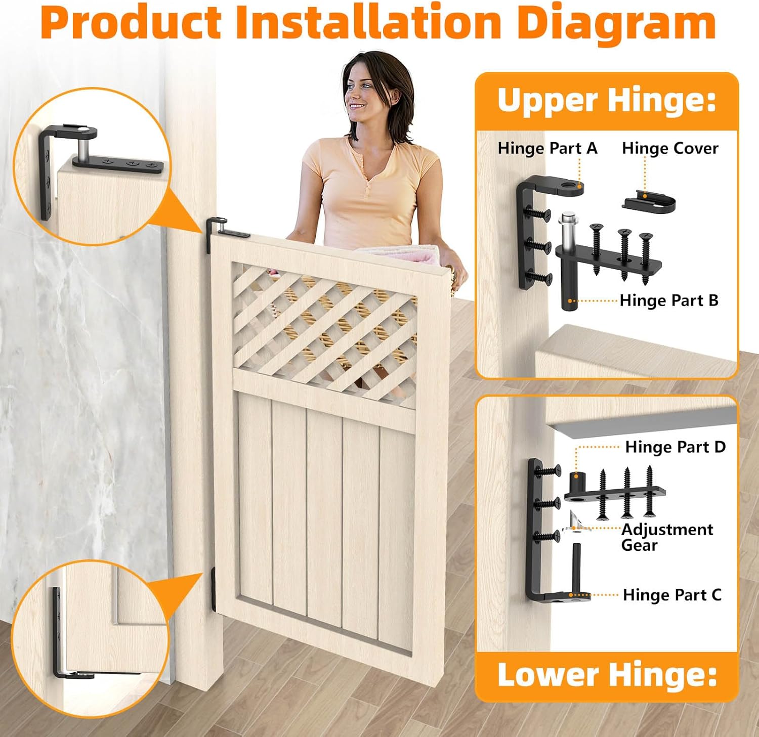 Dual Swing Saloon Door Hinges, Self Closing Cafe Door Hinge Feature for Bar, Counter, and Kitchen - 304 Stainless Steel Waterproof Practical (2, Medium)