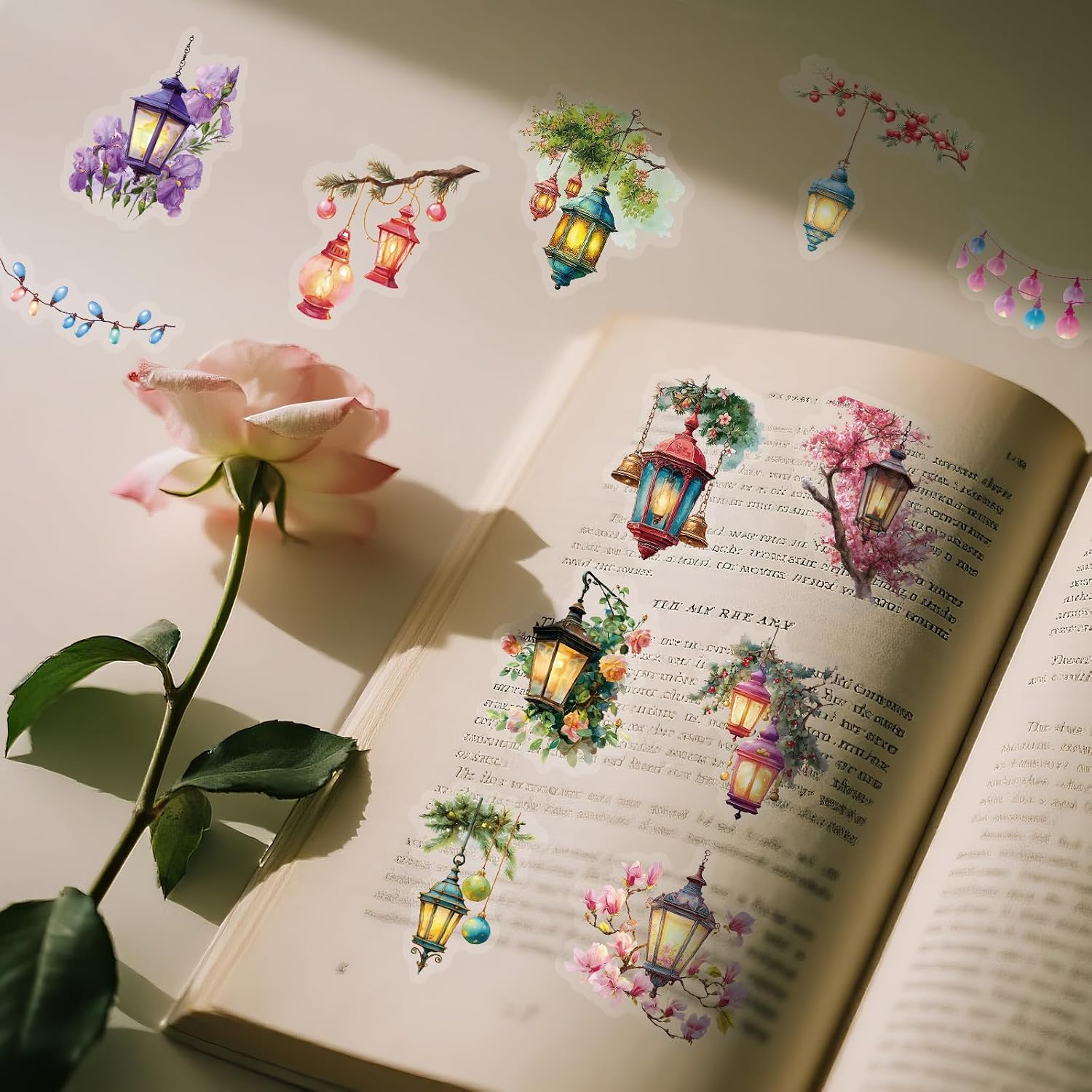 50PCS Vintage Lantern PET Stickers Set image 5