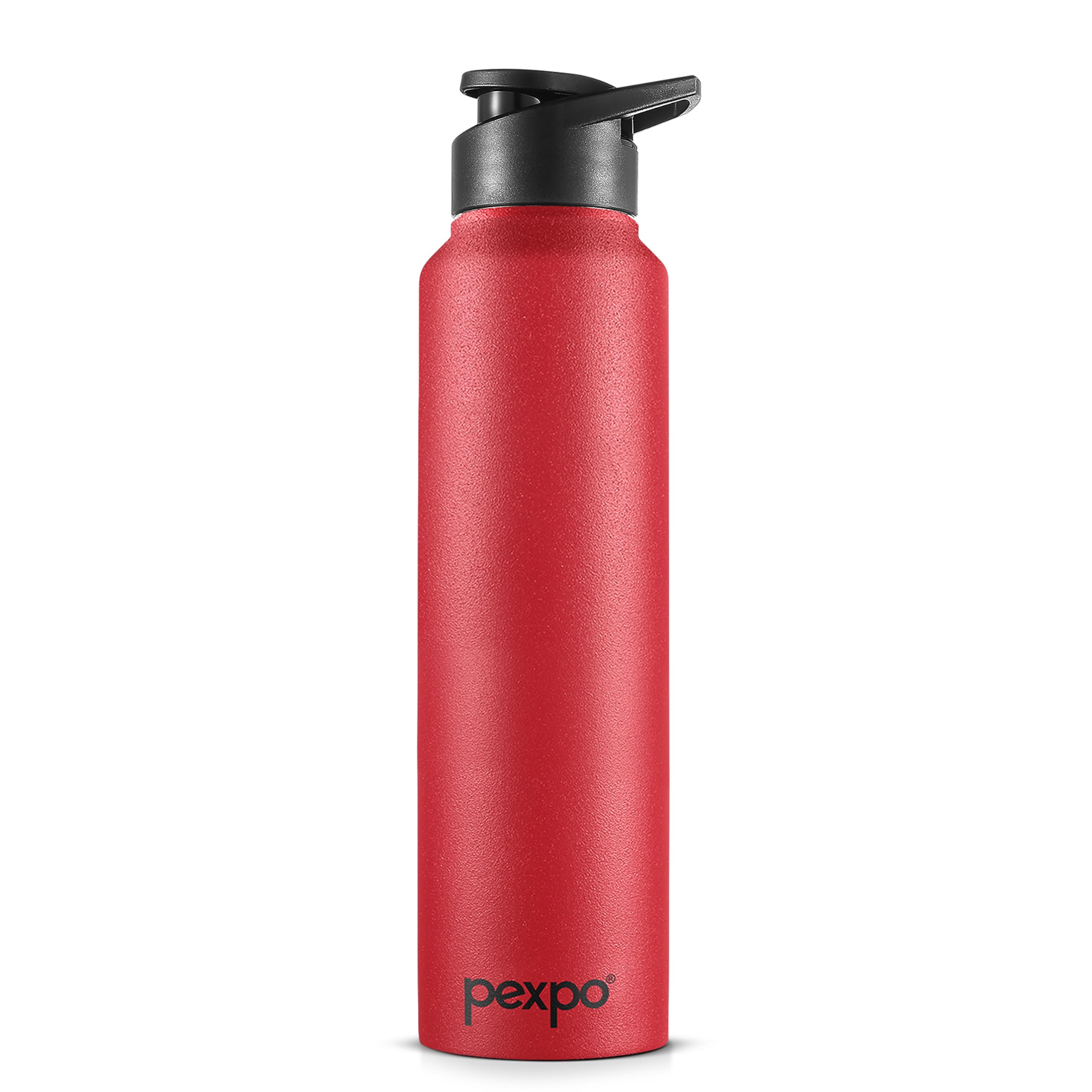 Go24 pexpo Chromo Pro ISI Certified Stainless Steel Sports/Fridge Sipper Water Bottle - 750ml | Single Wall |Lightweight | For Home, Office, Gym, School, Travelling - Crimson Red
