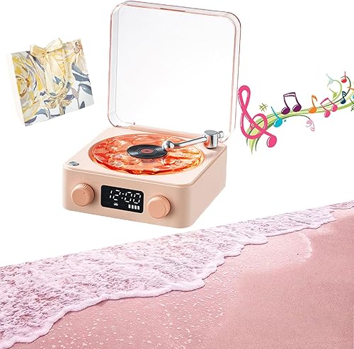 Waves - Altavoz Bluetooth de vinilo, 2024, nuevo altavoz Bluetooth de vinilo vintage, portátil inalámbrico, reproductor de vinilo con ondas con