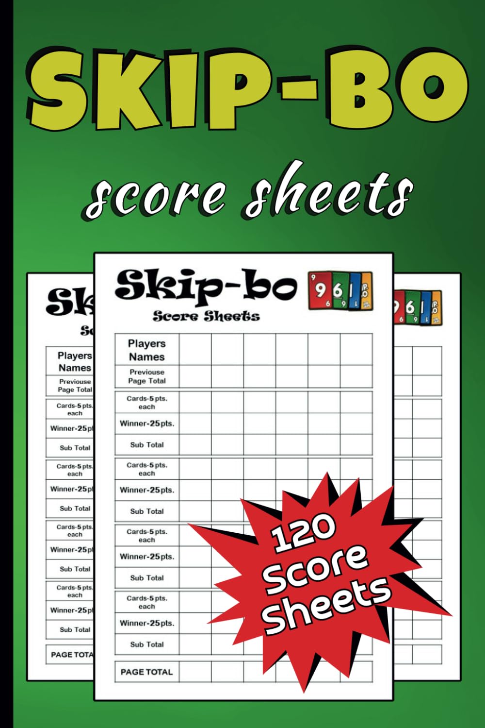 skipbo score sheets 240 score sheets for skipbo game