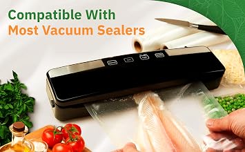 EverFresh 11 x 25' Vacuum Sealer Rolls, 4 Pack | 15% THICKER Embossing | Compatible with FoodSaver Machines, BPA Free, Commercial Grade Food Sealer Bags