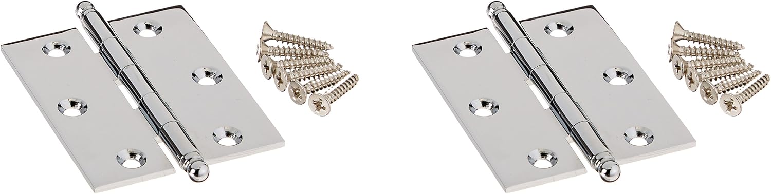 Baldwin Estate 1025.260.BAL Decorative Cabinet Hinge in Polished Chrome, 2.5" x 2"