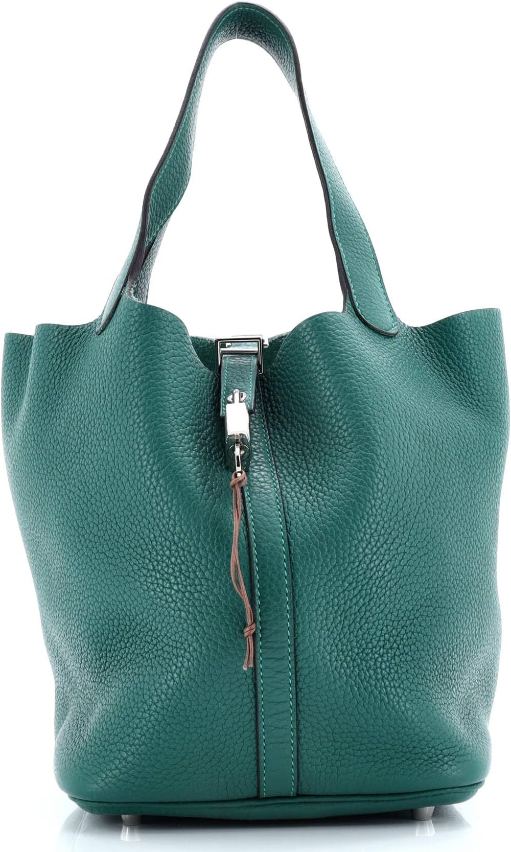 Pre-Loved Picotin Lock Bag Clemence MM, Malachite