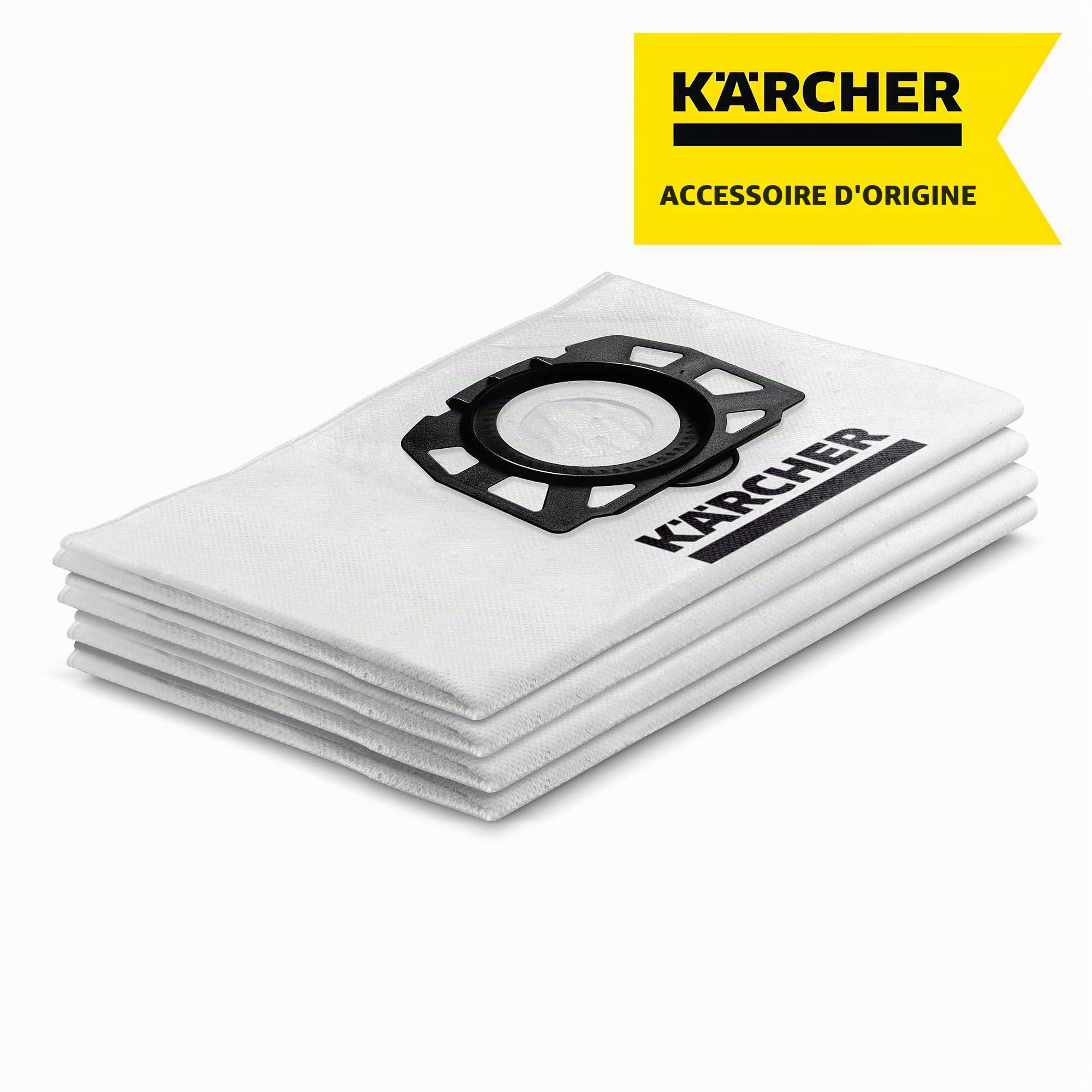Aspirateur Eau et Poussières WD 2 Plus V-12/4/18/C, avec Filtre Cartouche & Sachet Filtre ouate Nouvelle Gamme KWD1, KWD2, KWD3,WD2 Plus, WD3 (Paquet de 4)