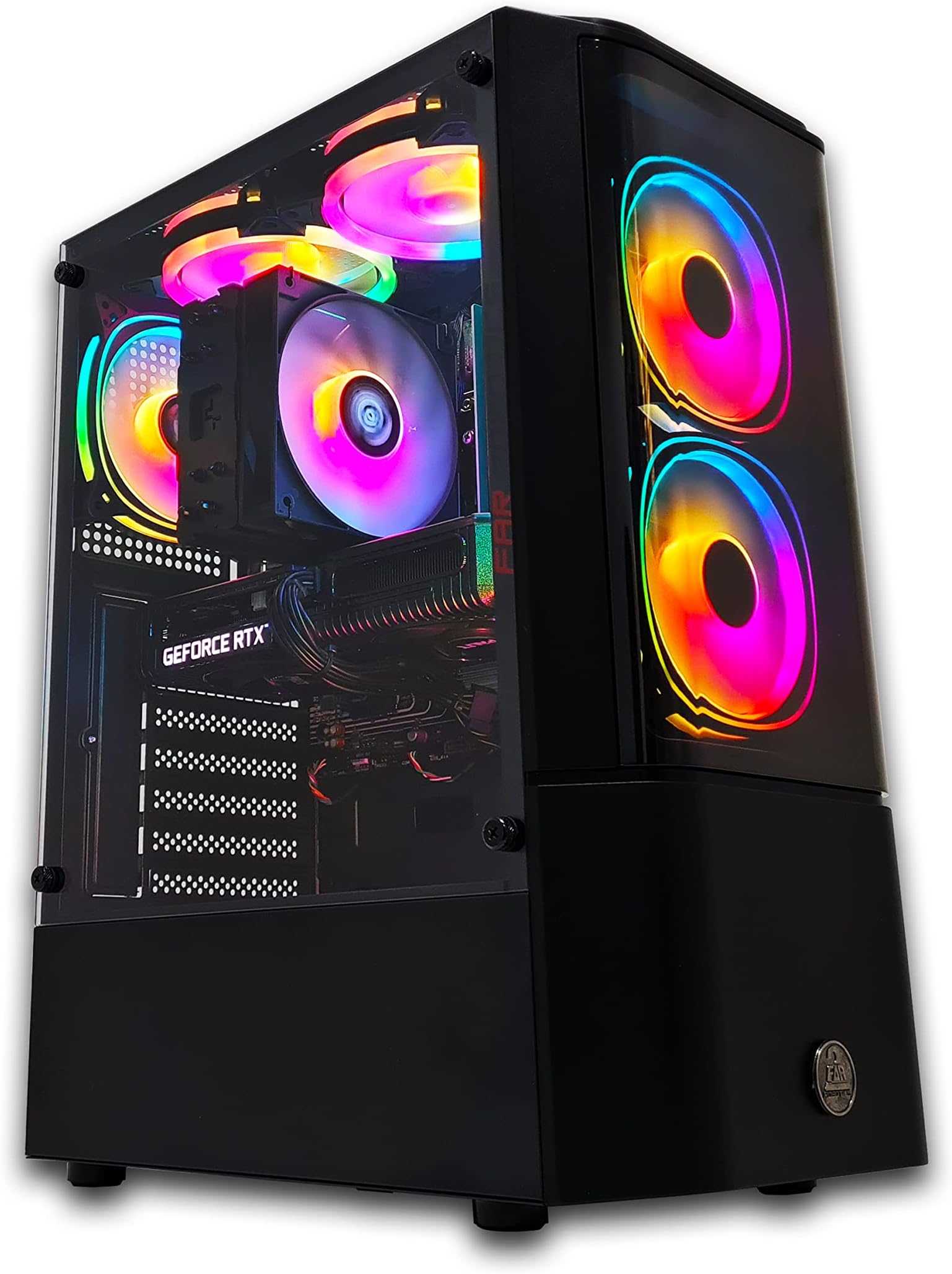 2FR RGB Gaming PC - Intel i7-12700F, 32GB DDR4, Nvidia RTX 4060, 1TB NVME M.2 SSD, RGB CPU Case, Windows 10 pro, 1 Year Warranty (T-279 V2) (i7-12700F/RTX4060) (Upgraded)