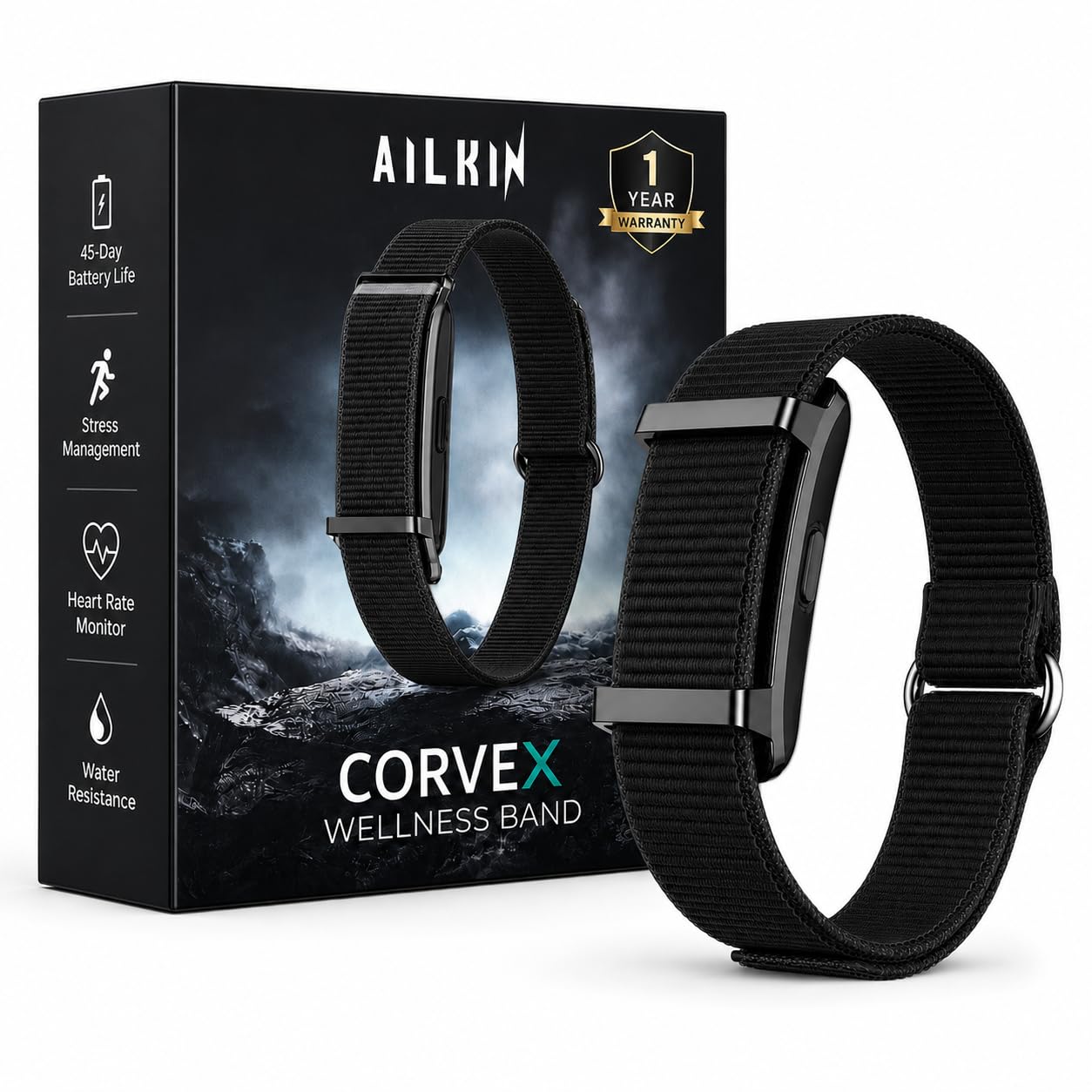 AILKIN Corvex Smart Band - Premium Fitness Band | Upto 45 Days Battery Life| Multiple Sports Modes | Splash Resistant | Tracker with Map - 24/7 Activity and Sleep Tracker with Heart Rate, HRV, Stress-picture-19