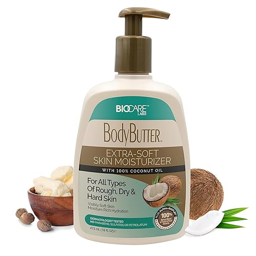 Biocare Labs - Crema corporal hidratante con aceite de coco 100% - Penetra y renueva profundamente la piel al instante - Loción diseñada para una