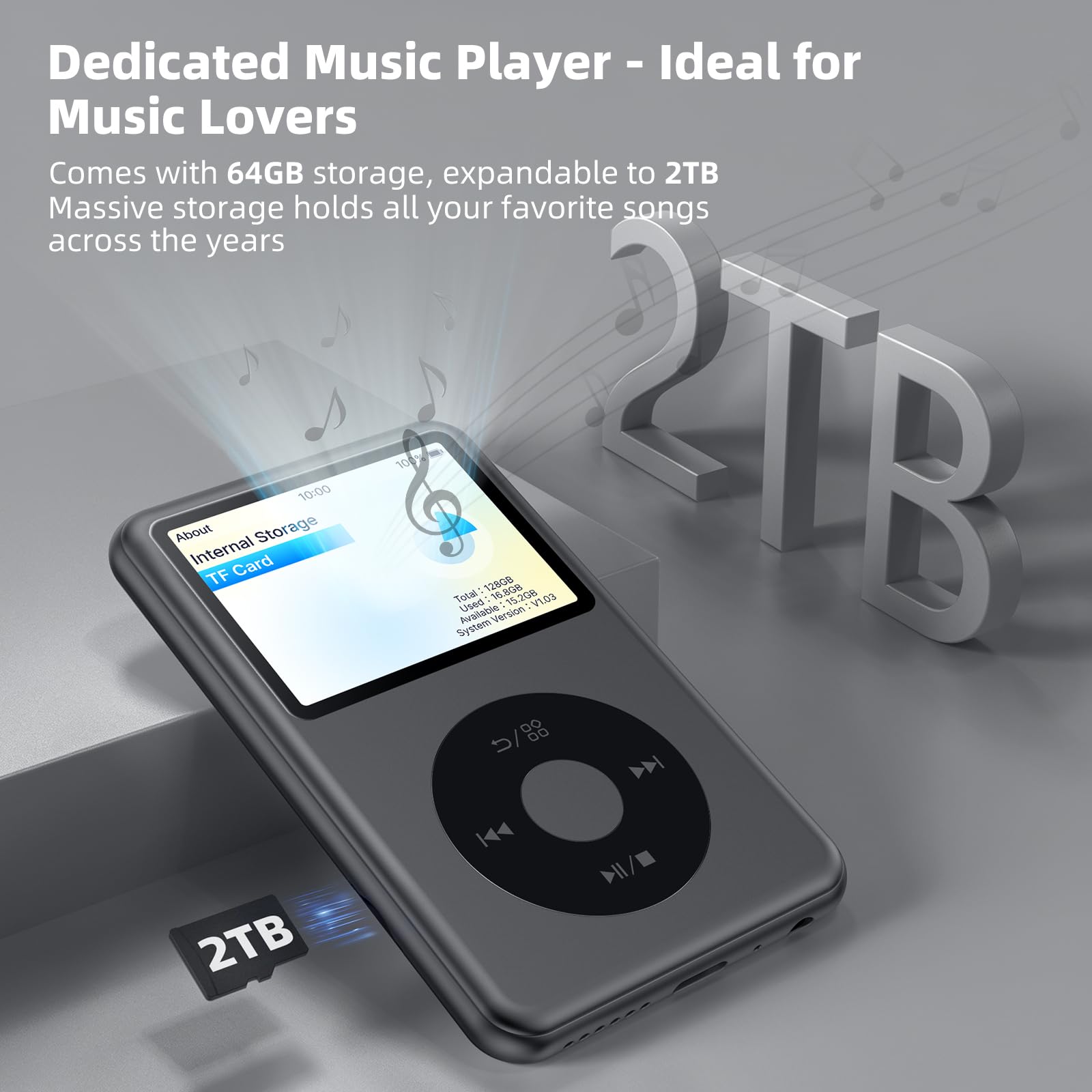 Amazon.com: Innioasis 64GB Y2 Mp3 Player with Bluetooth, Lossless