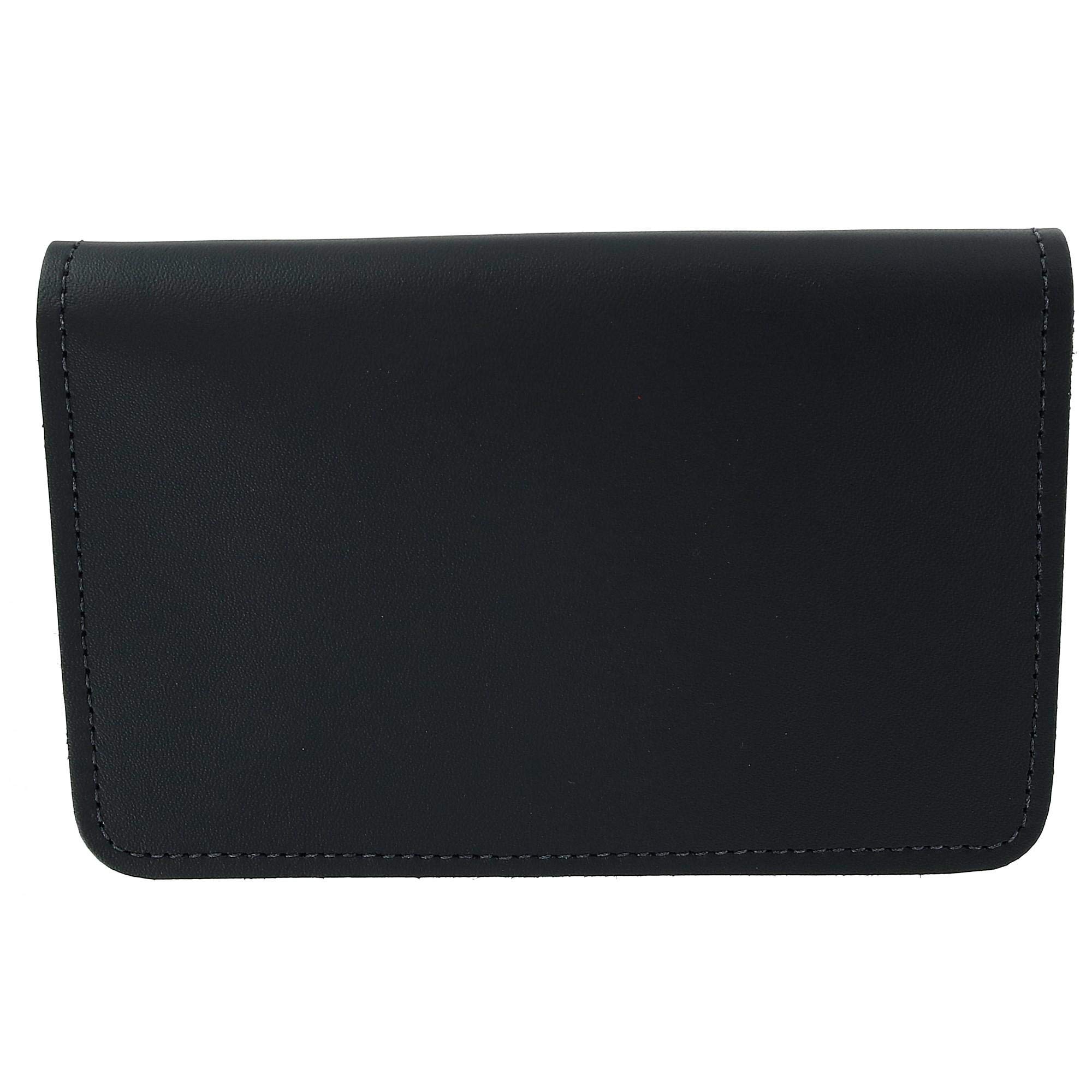 CTM Leather Top Stub Checkbook Cover Wallet, Black