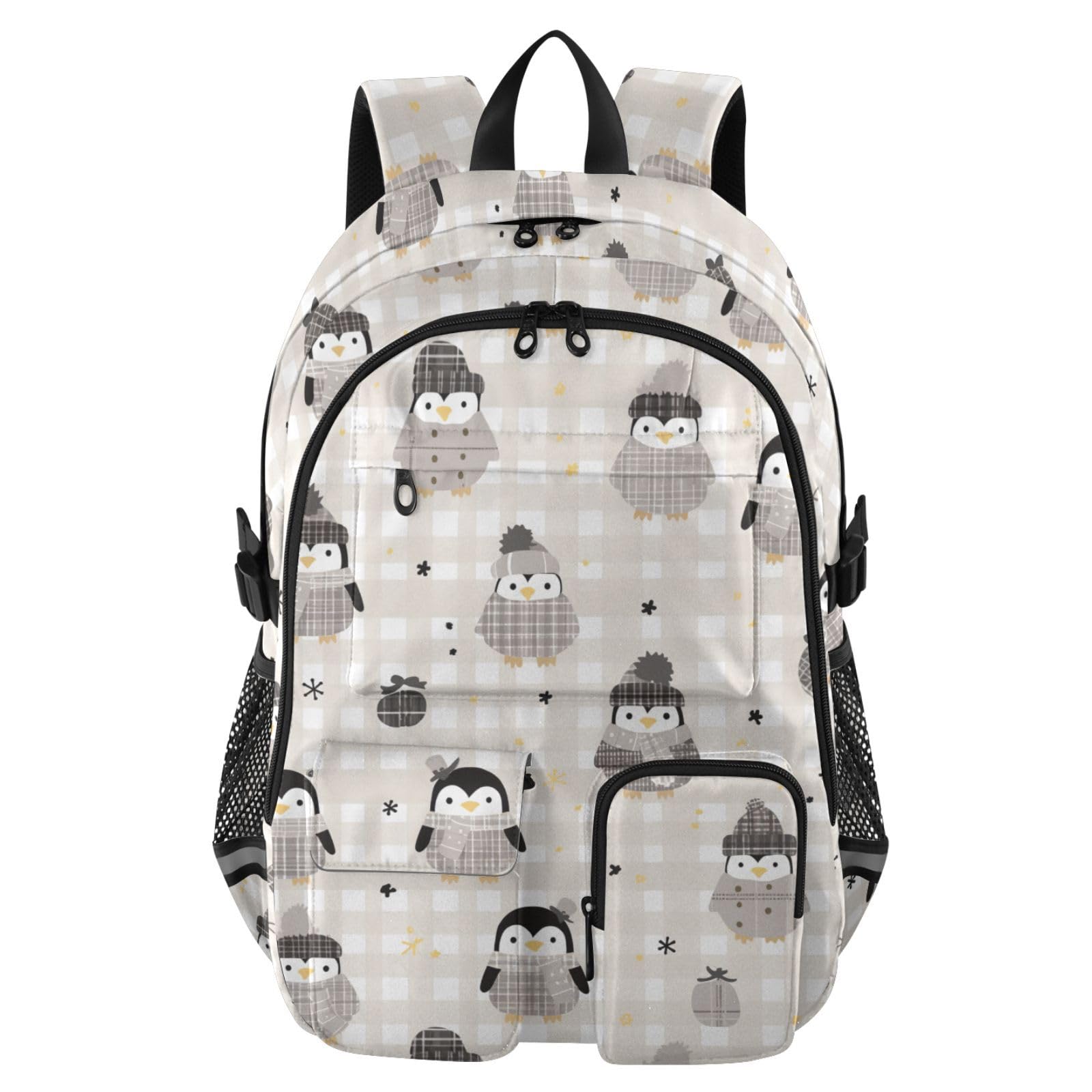 Mochila de viaje grande con pingüinos que soluciona la falta de espacio escolar 8
