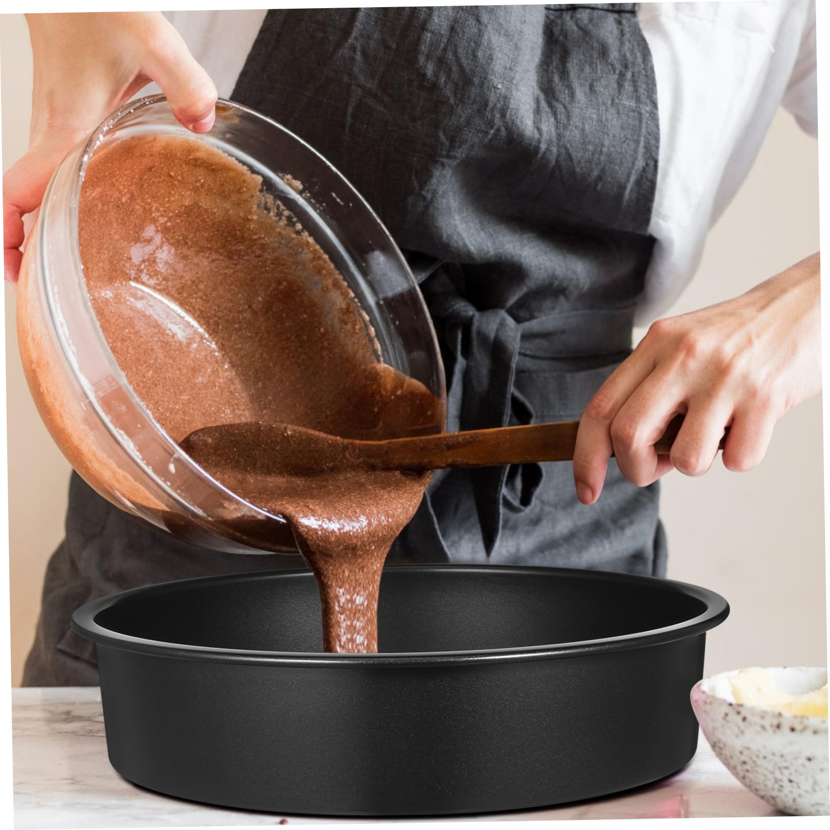 Ciieeo Lot De 3 Moules À Gâteaux Ronds Antiadhésifs De 15 2 Cm 20 3 Cm Et 25 4 Cm Avec 150 Feuilles De Papier Sulfurisé Pour Gâteaux À Étages Fournitures De Pâtisserie