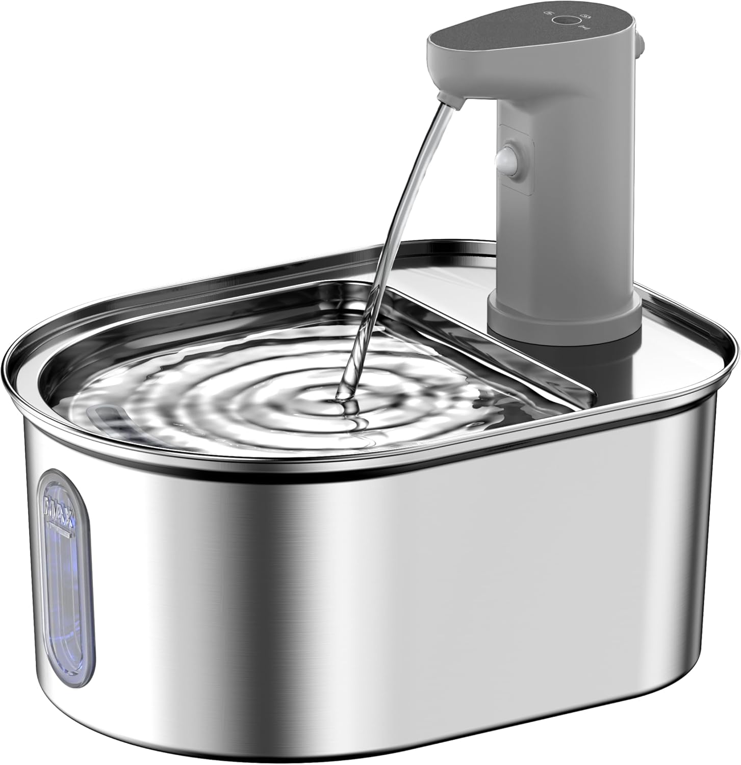 Wireless Cat Water Fountain Cordless: Stainless Steel Cat Fountains for Drinking 108oz/3.2L Battery Operated Pet Water Fountain Indoor with Motion Sensor - Rechargeable Automatic Water Dispenser