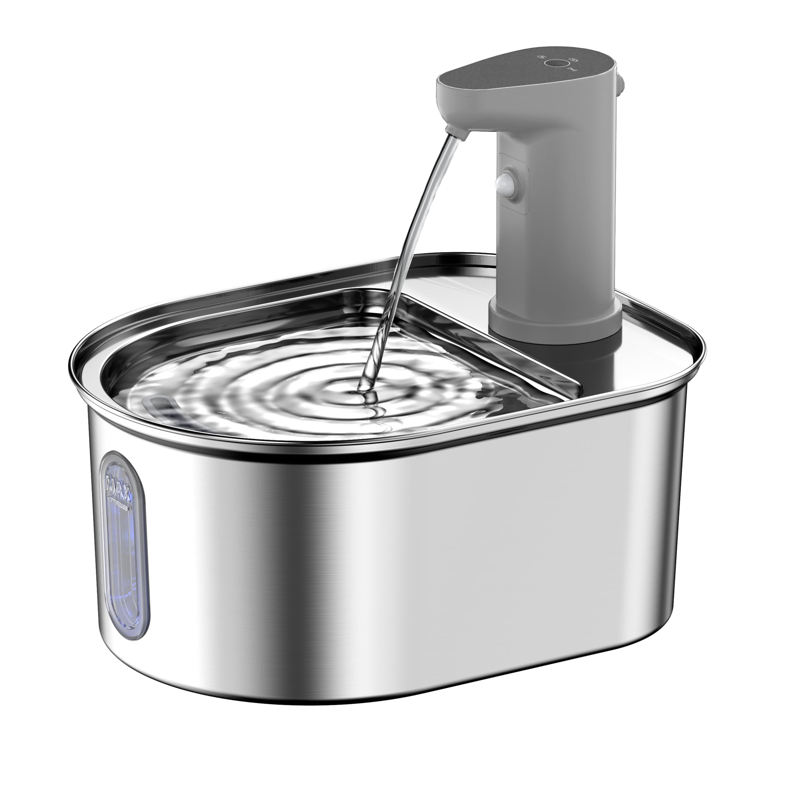 Wireless Cat Water Fountain Cordless: Stainless Steel Cat Fountains for Drinking 108oz/3.2L Battery Operated Pet Water Fountain Indoor with Motion Sensor - Rechargeable Automatic Water Dispenser