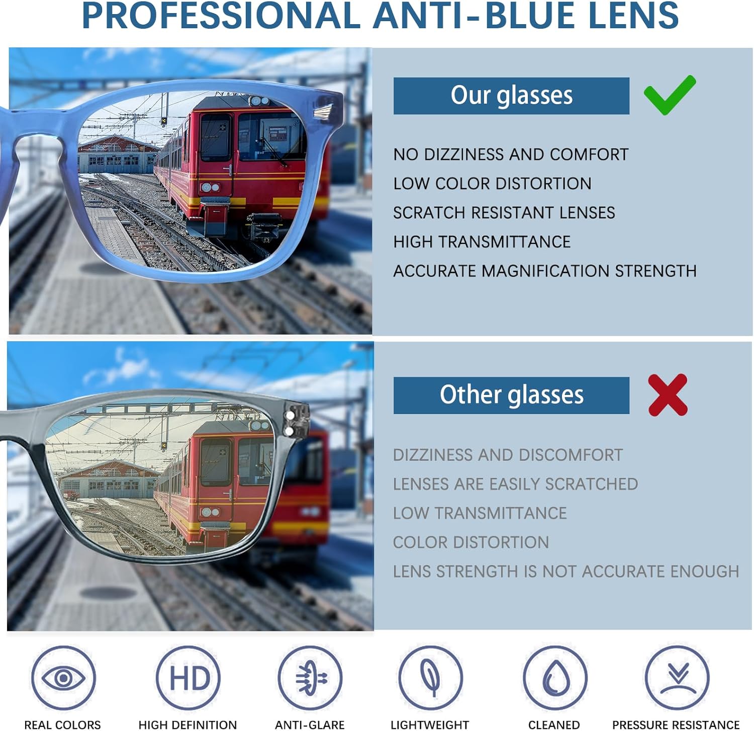 Progressive Multifocus Reading Glasses for Men and Women 4 Pack Computer Blue Light Blocking Multifocus Readers (4 Mix, 3, Diopters) - Image 5