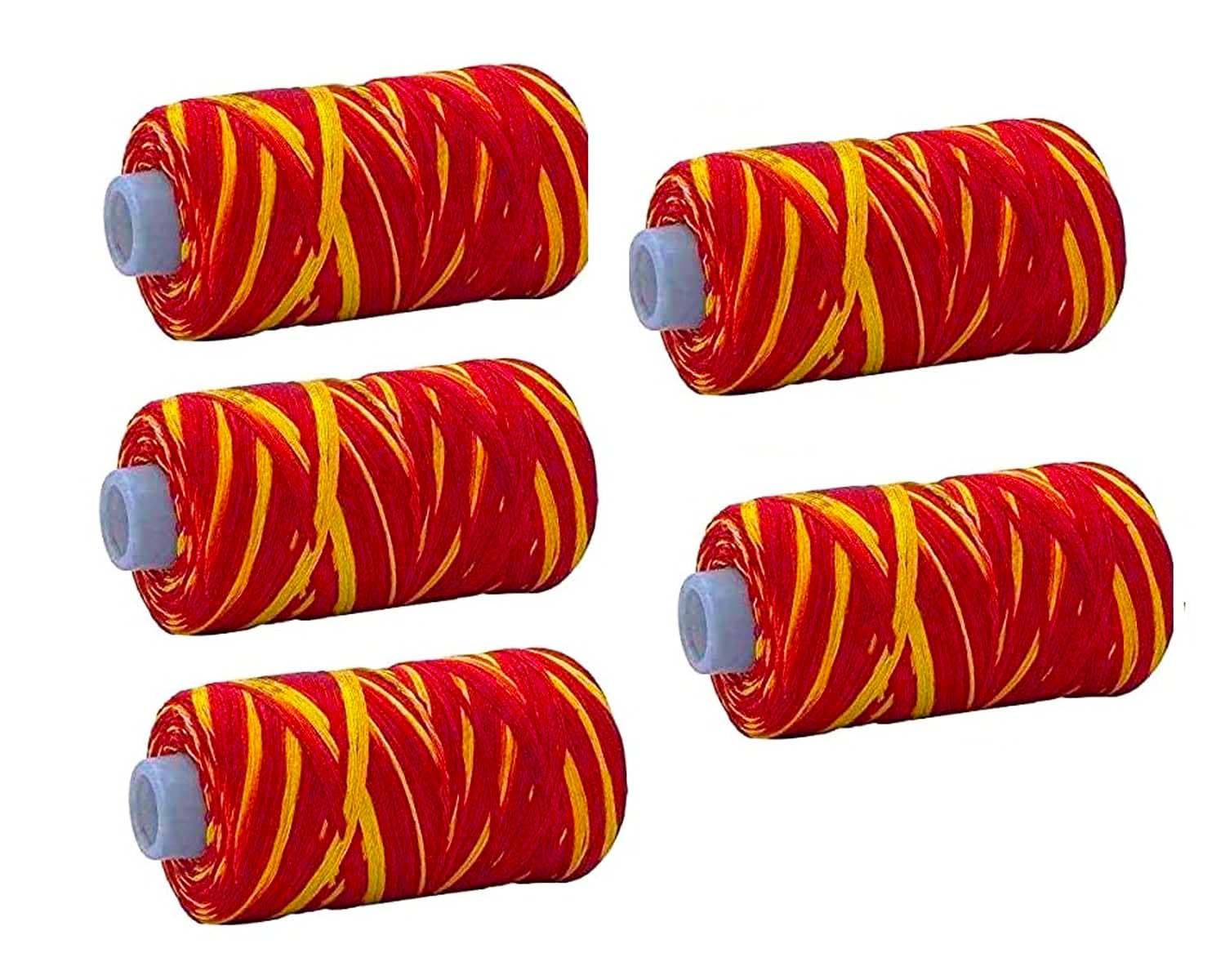 Moli Hand Dhaga Kalawa for Pooja - 100% Cotton Mauli Thread Roll for Puja, Making Occasions Special - Sacred Thread Pack of 5 XQZ02