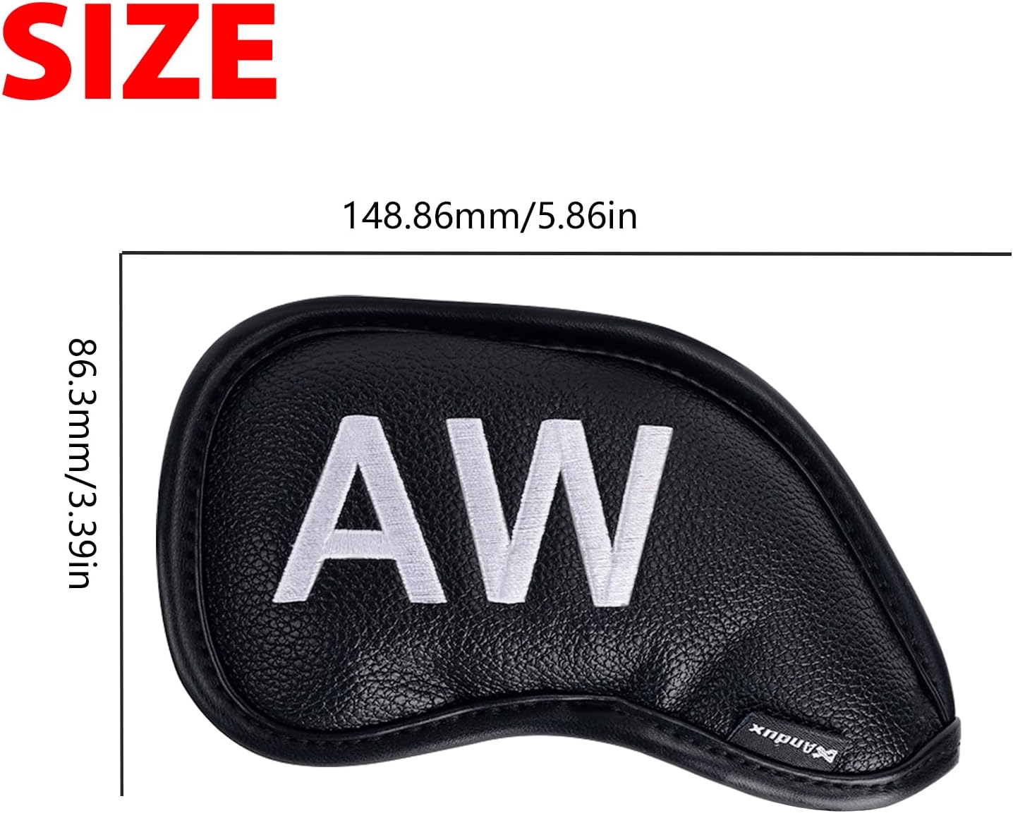 Andux 5Pack PU Golf Wedge Irons Club Head Covers NO. on Both Sides with Hook & Loop Closure MT/S20