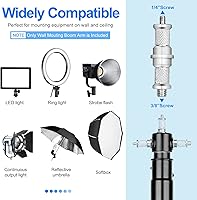 Vista 4 de EMART Brazo triangular de montaje en pared para fotografía anillo de luz estroboscópica iluminación softbox reflector paraguas monolight longitud