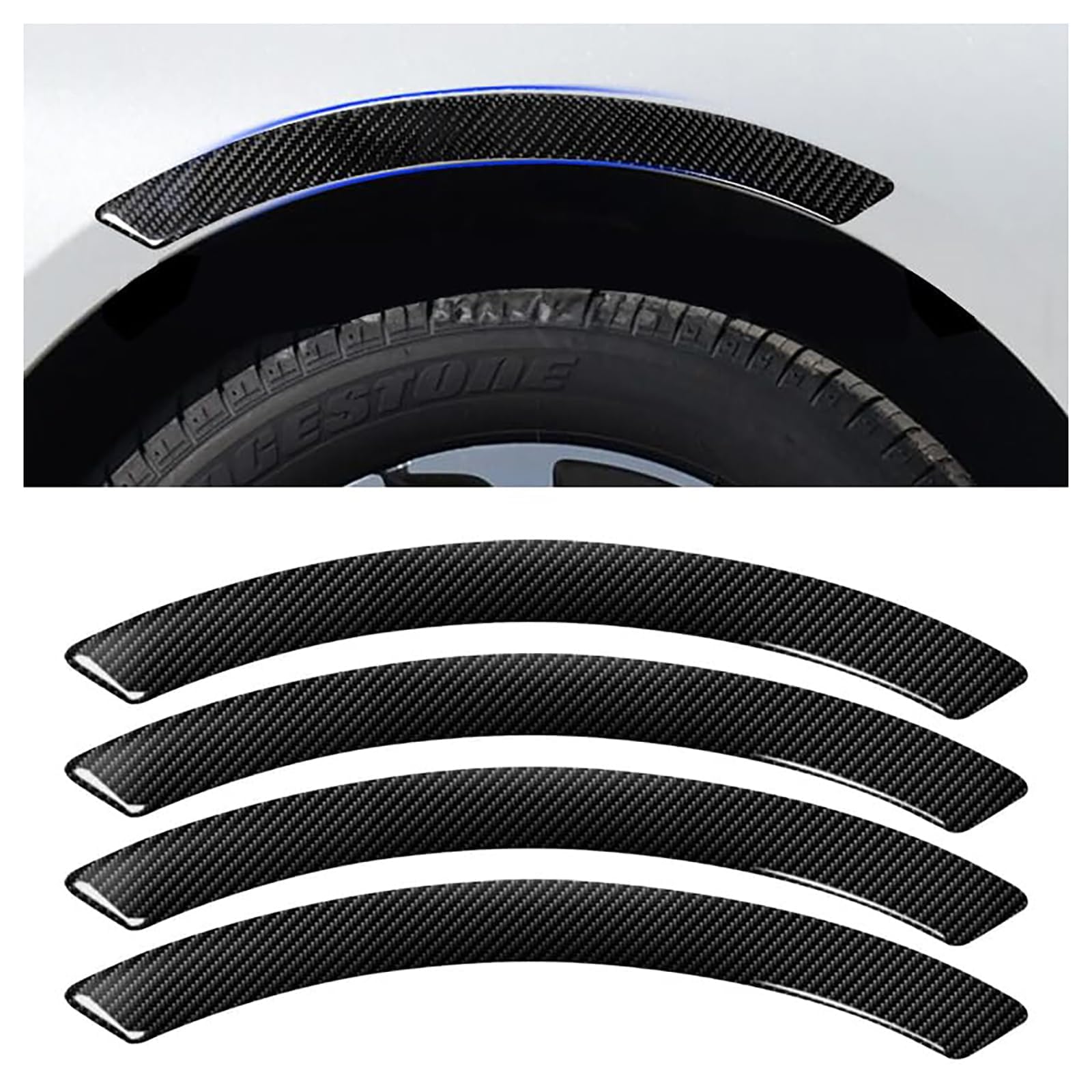 Vividcrate Carbon Fibre Wheel Arch Protector Strips for Audi Q3 (8U F3 2011-2025 2026), Universal Anti-Collision Fender Guard Trims, Self-Adhesive Flexible Scratch Protection
