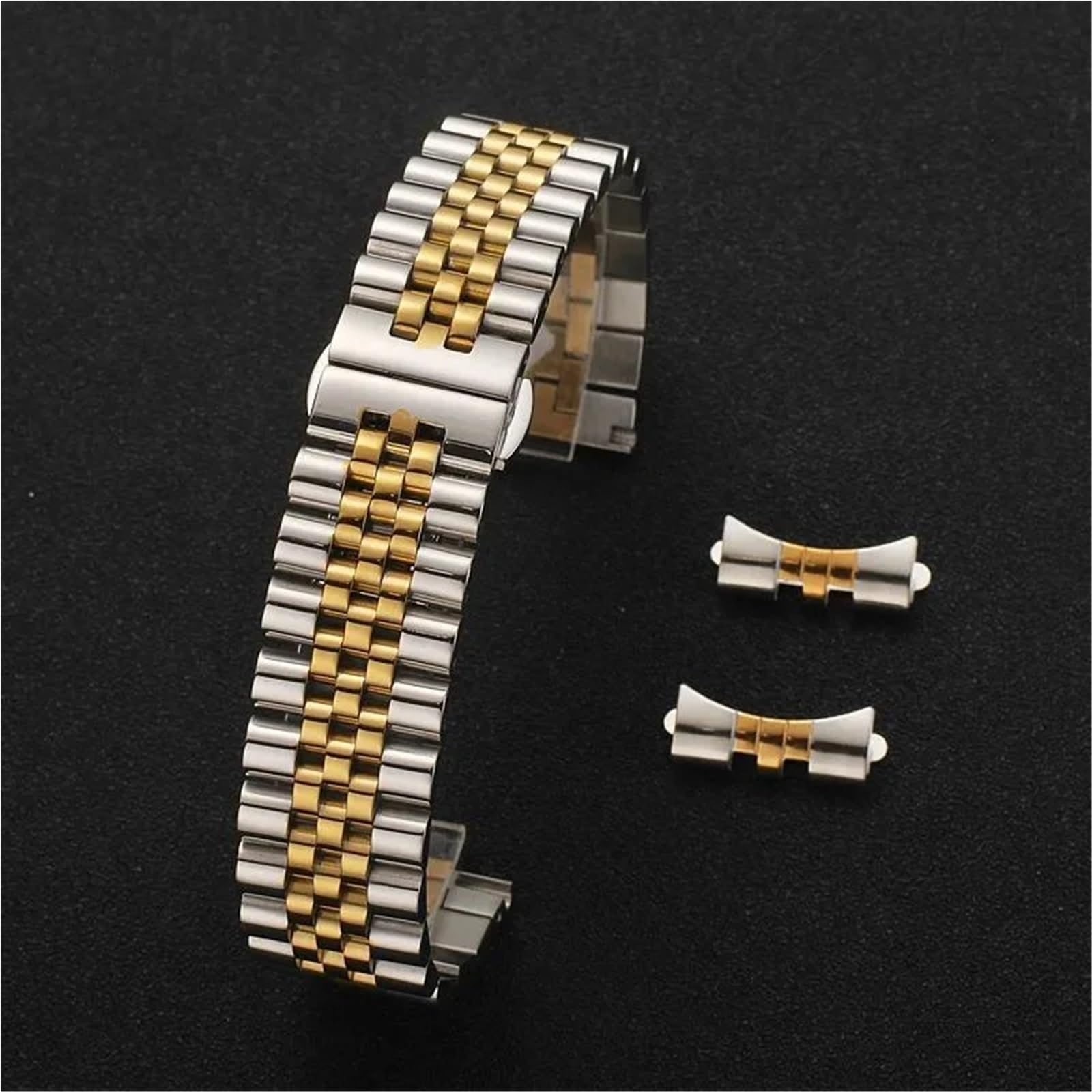 Correa de Reloj de Acero Inoxidable, Correa de Reloj sólida, Hebilla Plegable, Pulsera de Repuesto de liberación rápida for Hombres y Mujeres
