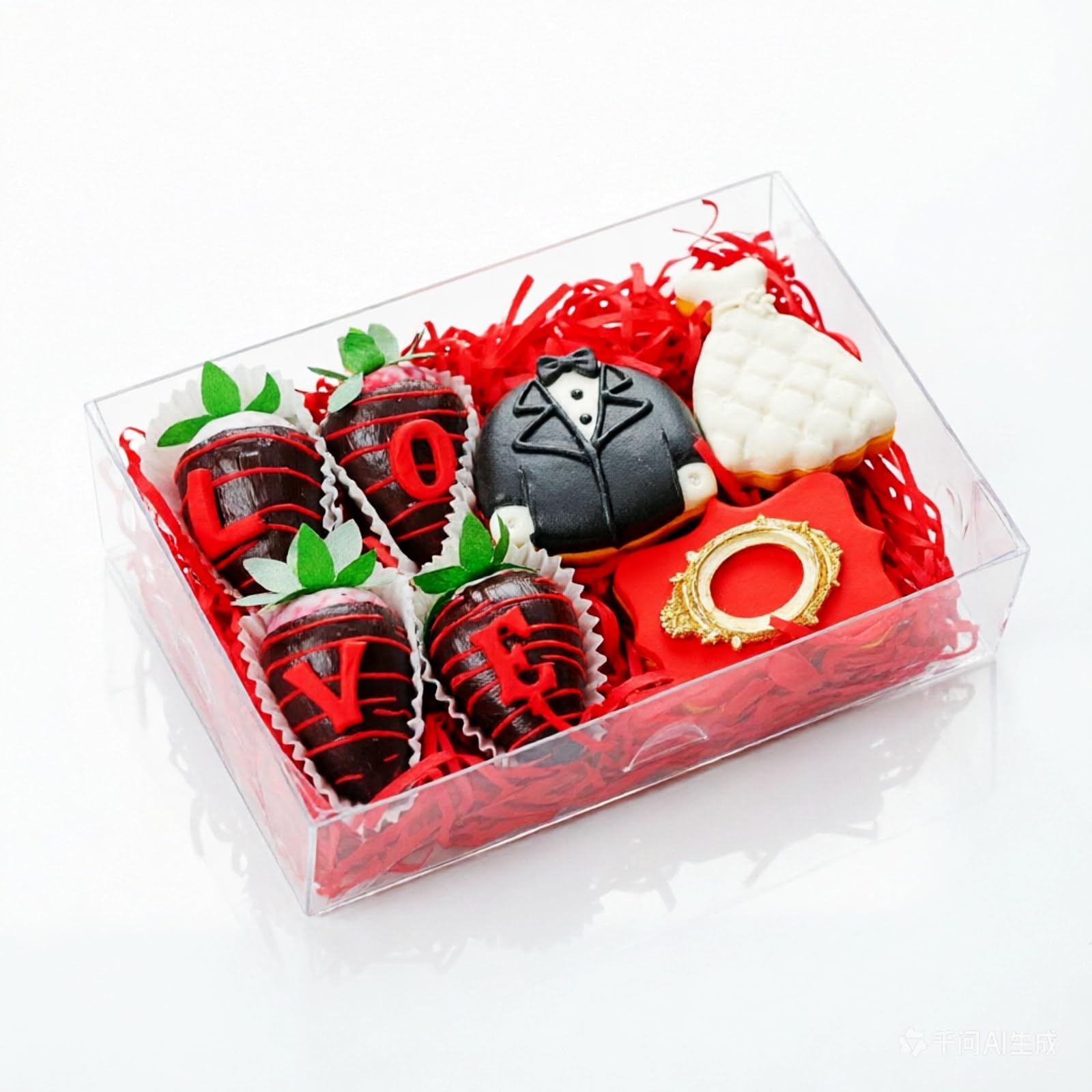 RomanticBaking 10PCS 8x5x2 Inch Full Clear Chocolate Covered Strawberries Boxes Perfect for Displaying Treats,Oreos, Cookies,Macaron, Cakesickle,