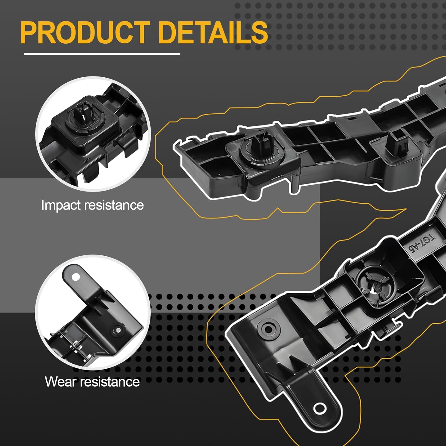 Front Bumper Bracket Holder Kit Compatible with 2019-2022 Pilot Part Number 71193-TG7-A51 (Left and Right)