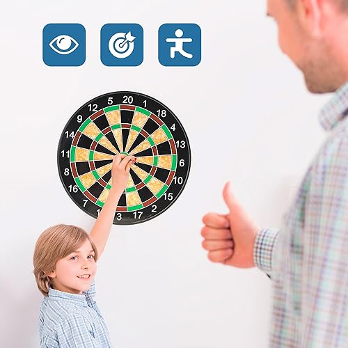 Vista 5 de PowerTRC Juego de mesa de dardos magnéticos, juguete de dardos magnéticos para niños, actividades de juego en interiores y exteriores, regalo