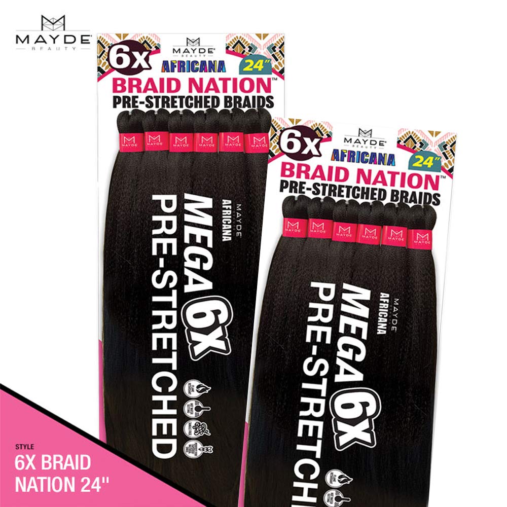 Amazon.com: Mayde 6X Synthetic Africana Braid Nation Pre-Stretched