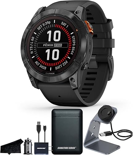 Garmin Fenix 7X Pro Solar Edition, 2.008 in, gris pizarranegro  Reloj inteligente GPS multideportivo, linterna incorporada, capacidad de carga
