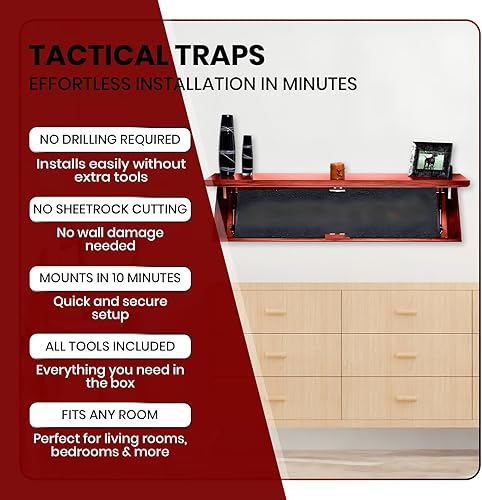 Miniatura 4 de Tactical Traps - Estante de ocultación Freedom 52R con puerta trampa y bloqueo RFID - Compartimento oculto seguro y seguro - 46" X 13.5" X 5" -