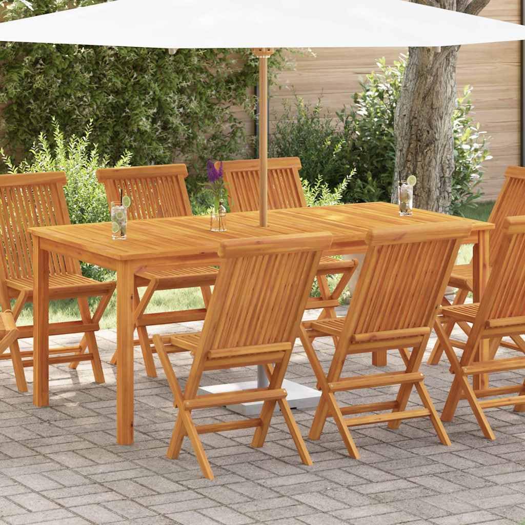 Tavolo da pranzo da giardino, in legno massiccio di acacia, 180 x 90 x 75 cm | fascino rustico, robusto piano del tavolo, facile da pulire, ideale per terrazza