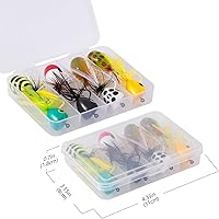 Vista 5 de BASSDASH Moscas Popper para pesca con mosca, lubina, perca, señuelos de pesca