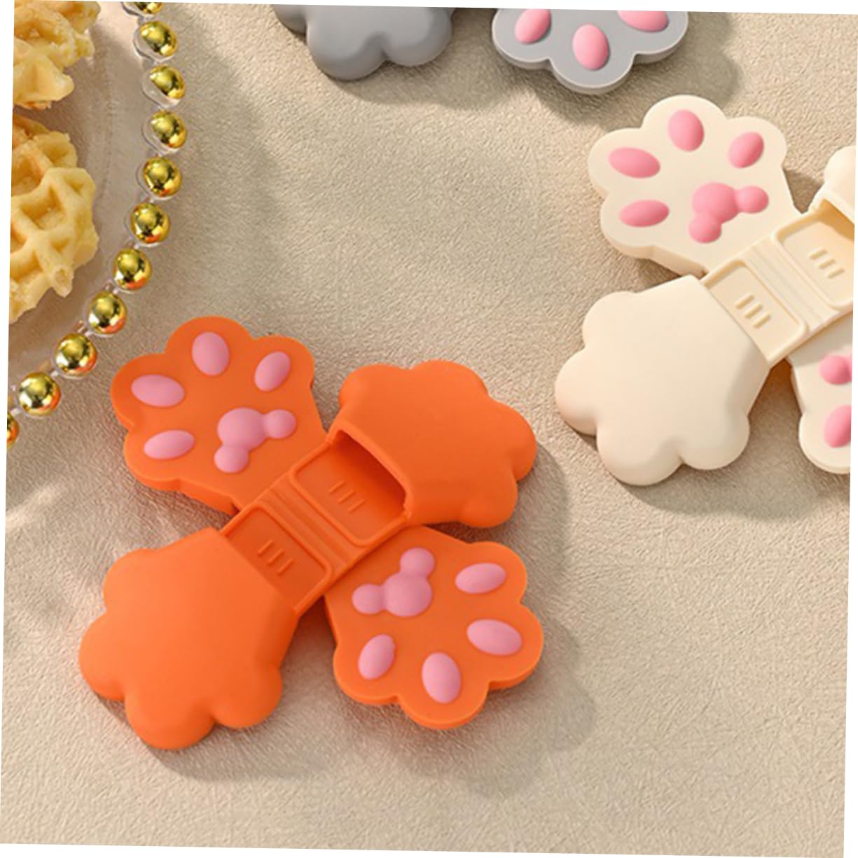 OUNONA 8pièces Clips Silicone Forme De Pattes De Chat De Clips De Scellement pour Snacks Pratiques Et Parfaits pour Sceller Les De Chips Et Aliments
