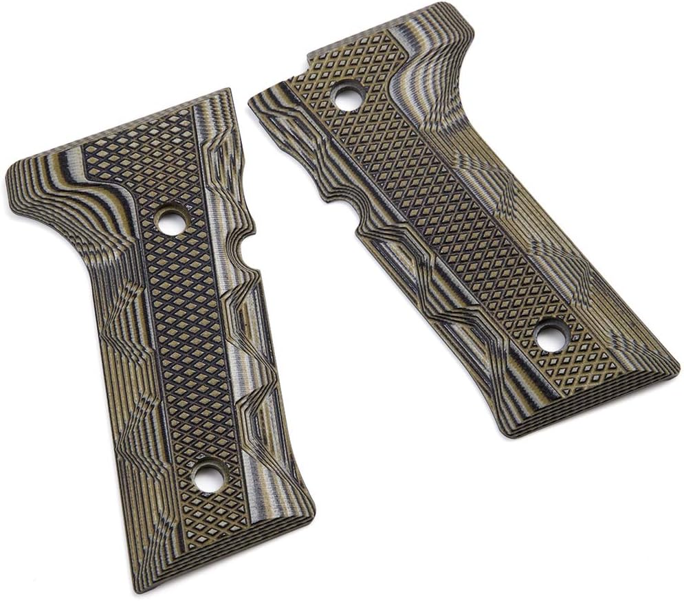 Cool Hand G10 Grips for Beretta Vertec, M9A3, 92X Centurion, Custom Black Screws Included, Mild Aggressive Iron Texture, 0.28'', 4 Colors for Your Chioce