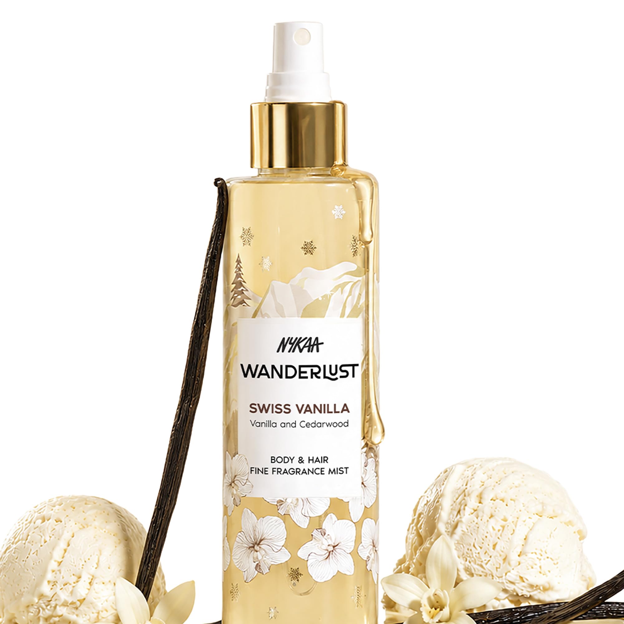 Nykaa Wanderlust Swiss Vanilla Body & Hair fine fragrance Mist-image-14